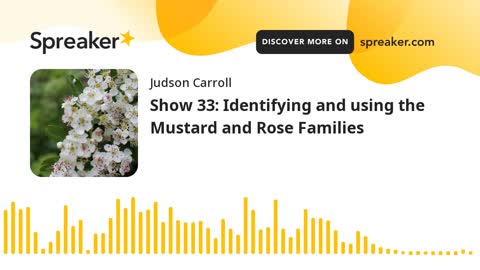 Show 33: Identifying and using the Mustard and Rose Families (part 3 of 3)
