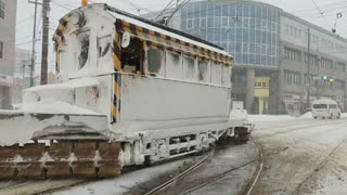 Tram Snow remover in Hakodate