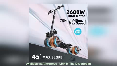 ⭐️ Dual Motor Electric Scooter 75KM/H Scooter Electric 10 inch Off Road E Scooter 52V 2600W Foldable