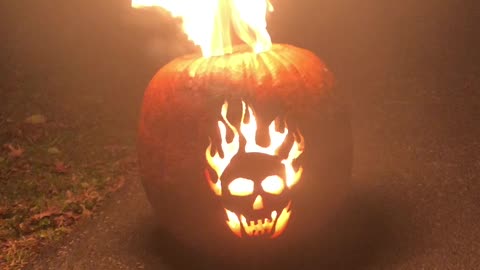 Flaming pumpkin