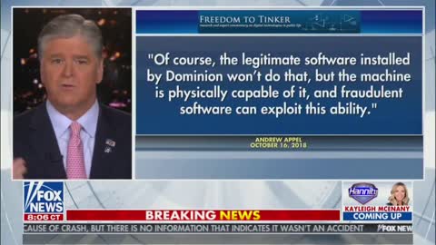 Hannity on the horrible, inaccurate and anything but secure Dominion Voting System