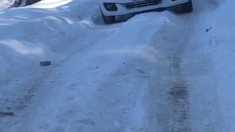 Car was stuck in a snow