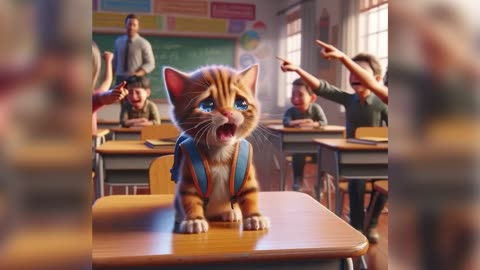 Cat Was Bullied At School 🏫 😿 #cat