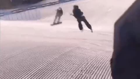 This skiing action is very professional