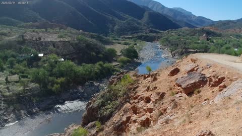 Riding along the Batopilas River in Mexico