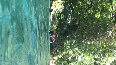 Diving while canyoning in Cebu.