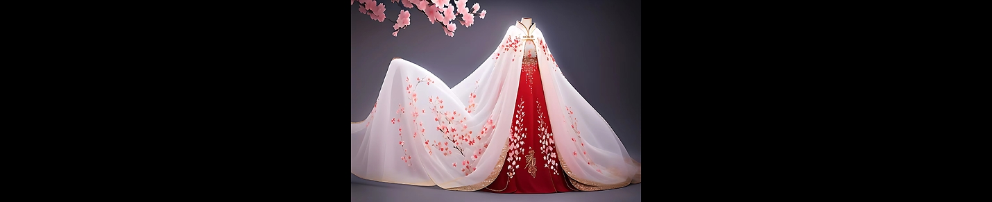 Chinese style, wedding dress. Hanfu