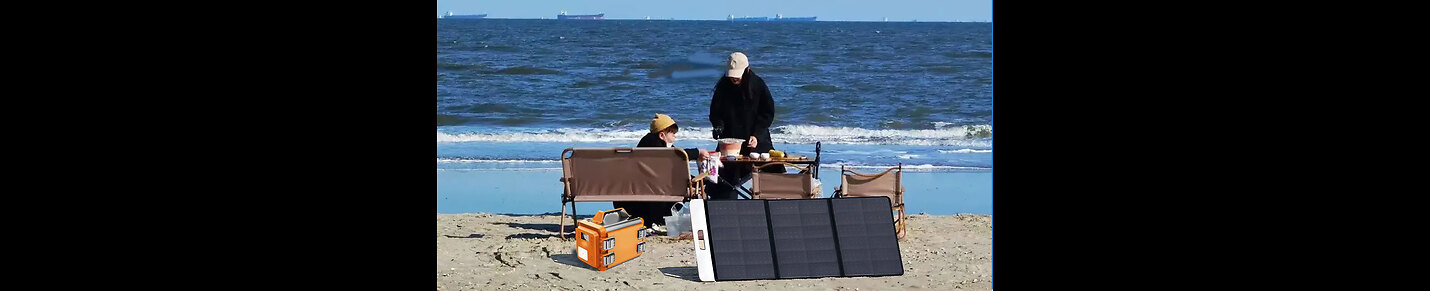 Portable power station with solar panels